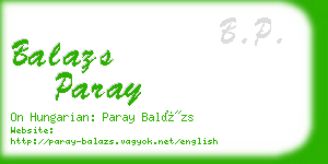 balazs paray business card